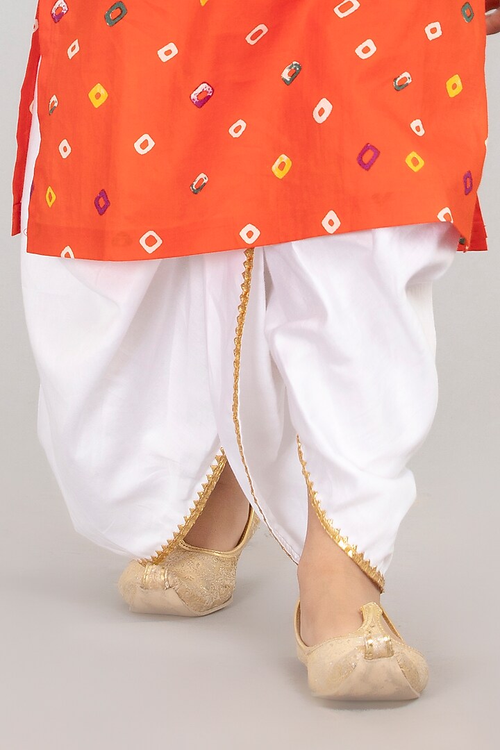 Orange Printed Kurta Set For Boys by BYB PREMIUM at Pernia's Pop Up Shop