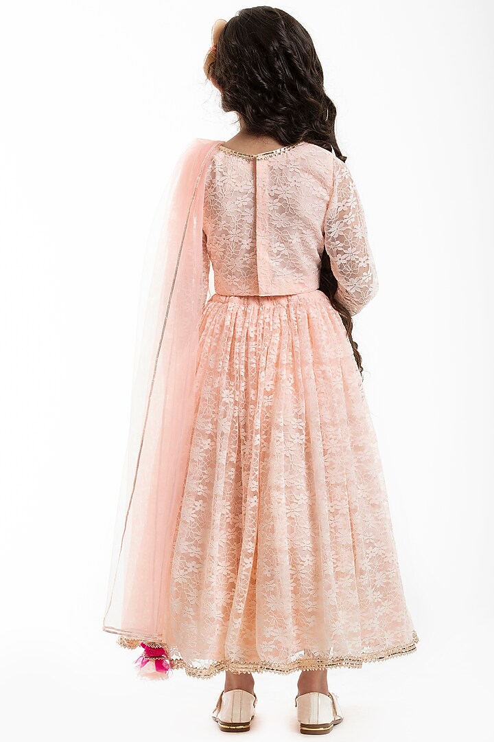 Baby Pink Embellished Lehenga Set For Girls by BYB PREMIUM at Pernia's Pop Up Shop