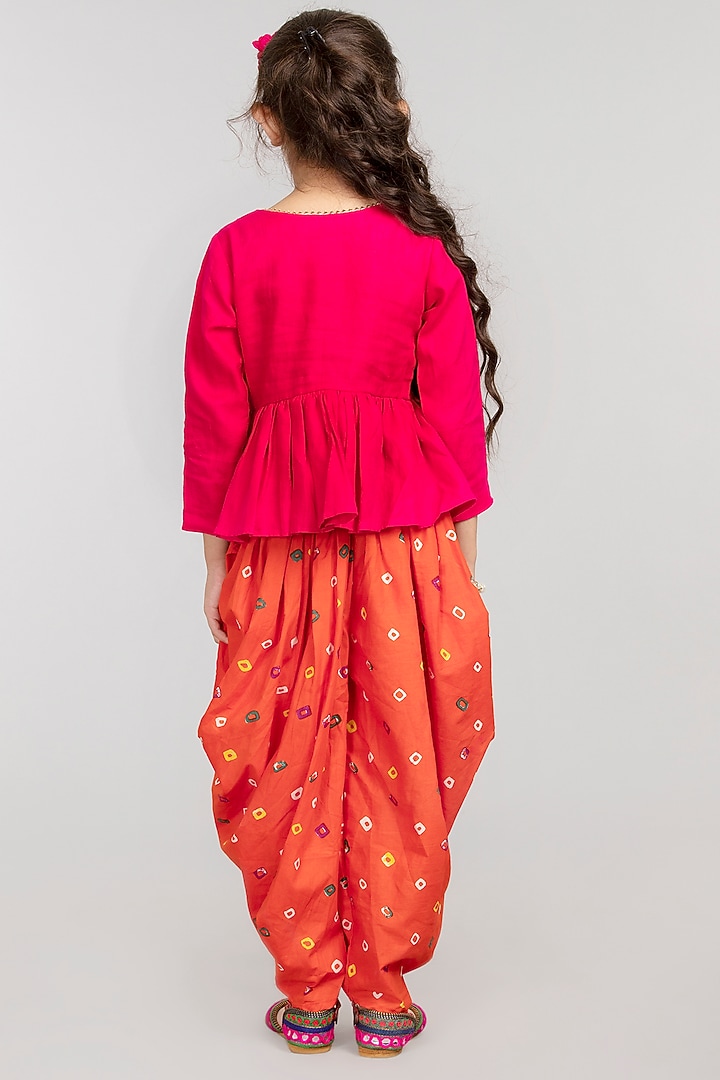 Orange Printed Pant Set For Girls by BYB PREMIUM at Pernia's Pop Up Shop