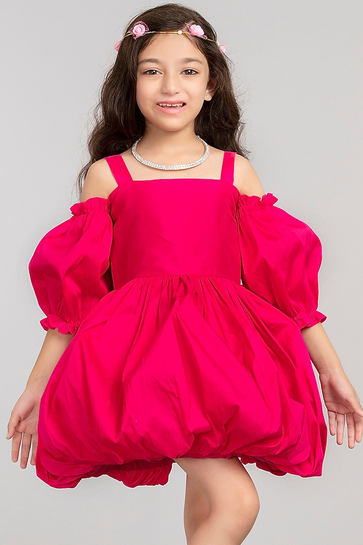 Fuchsia Silk Taffeta Balloon Dress For Girls Design by BYB PREMIUM at  Pernia's Pop Up Shop 2026