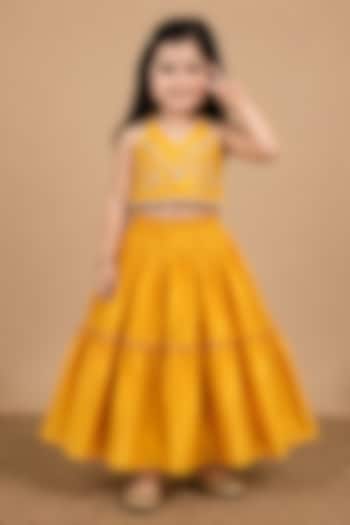Yellow Silk Lehenga Set for Girls by BYB PREMIUM at Pernia's Pop Up Shop