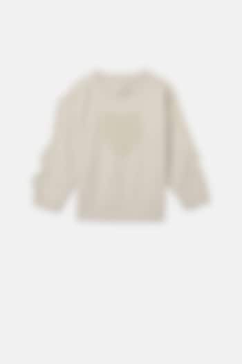 Abstract White Pearl & Stone Hand Embroidered Sweatshirt by BYB PREMIUM at Pernia's Pop Up Shop