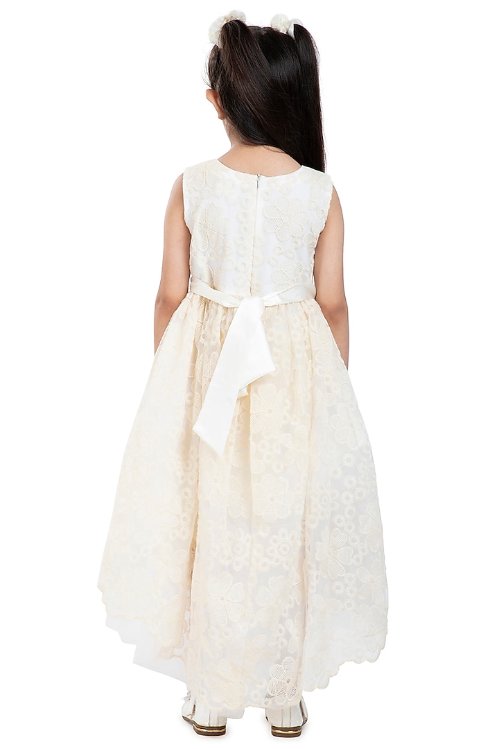 Ivory Silk Organza Dress For Girls by BYB PREMIUM at Pernia's Pop Up Shop