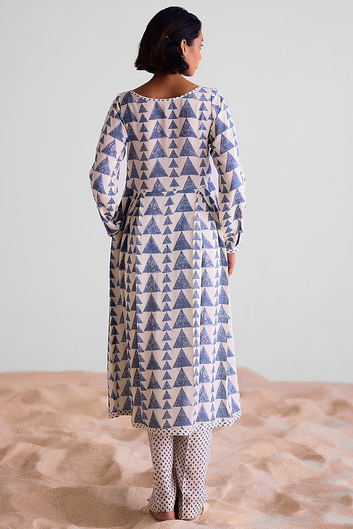 Off-White Modal Printed Kurta Set by Cotton and Clay at Pernia's Pop Up Shop
