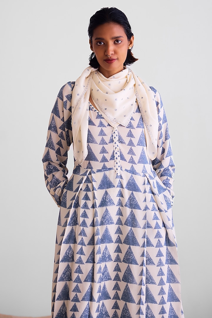 Off-White Modal Printed Kurta Set by Cotton and Clay at Pernia's Pop Up Shop