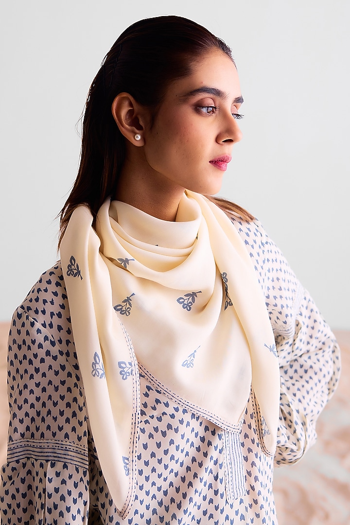 Off-White Modal Printed Kurta Set by Cotton and Clay at Pernia's Pop Up Shop