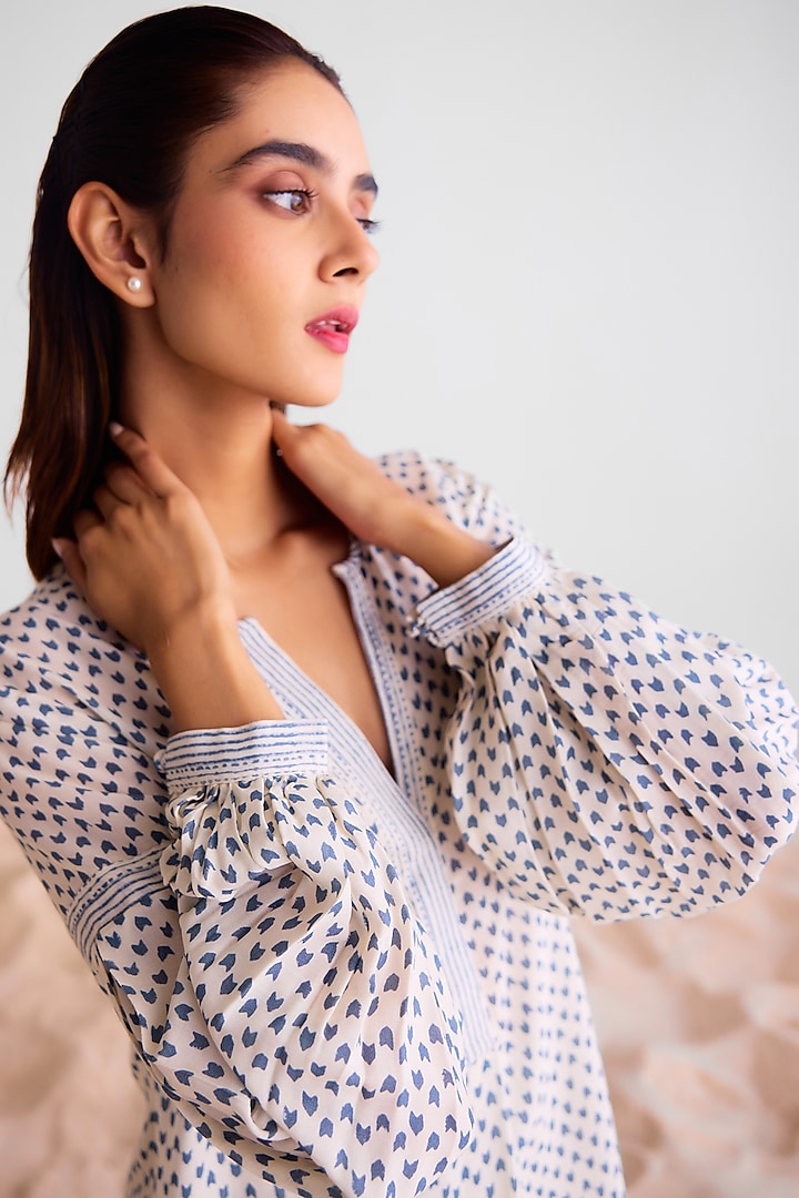 Off-White Modal Printed Kurta Set by Cotton and Clay at Pernia's Pop Up Shop