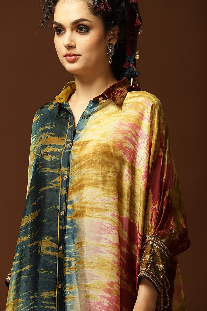 Multi-Colored Tie-Dyed Kaftan Set by Capisvirleo at Pernia's Pop Up Shop