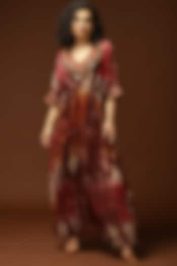 Rust Red Tie-Dyed Kaftan by Capisvirleo at Pernia's Pop Up Shop