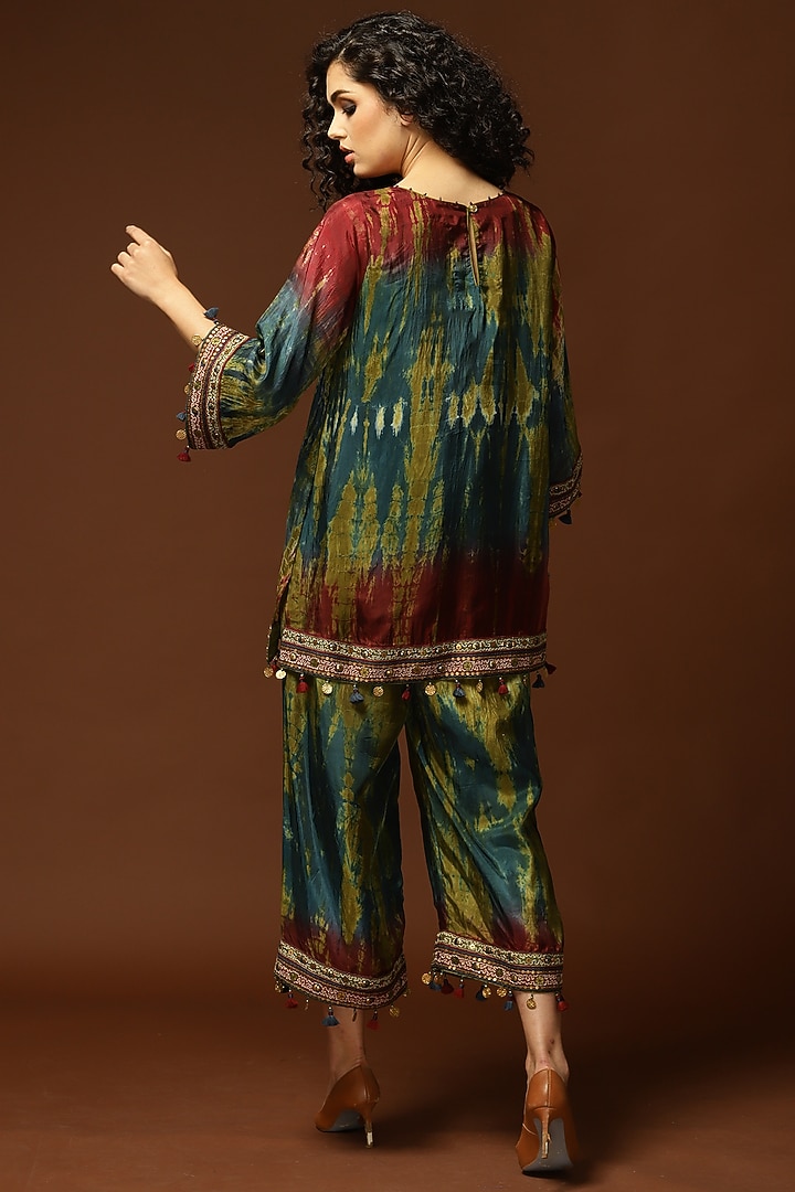Multi-Colored Tie-Dyed Short Tunic Set by Capisvirleo at Pernia's Pop Up Shop