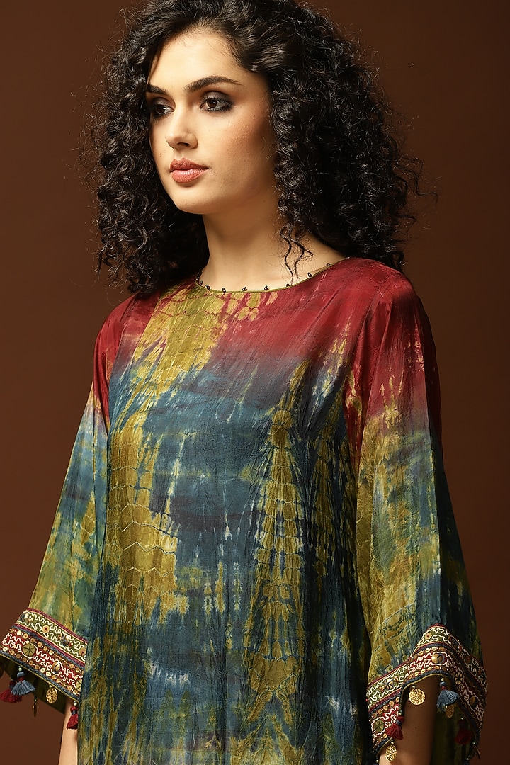Multi-Colored Tie-Dyed Short Tunic Set by Capisvirleo at Pernia's Pop Up Shop