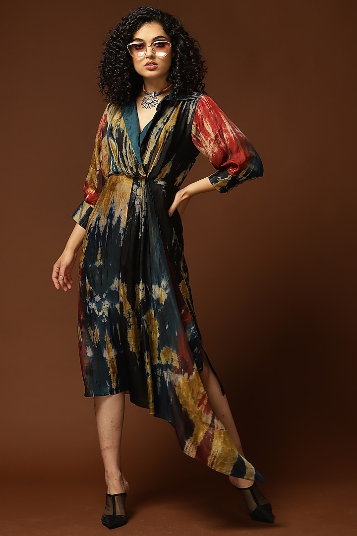 Multi-Colored Habutai Silk Overlay Dress by Capisvirleo at Pernia's Pop Up Shop