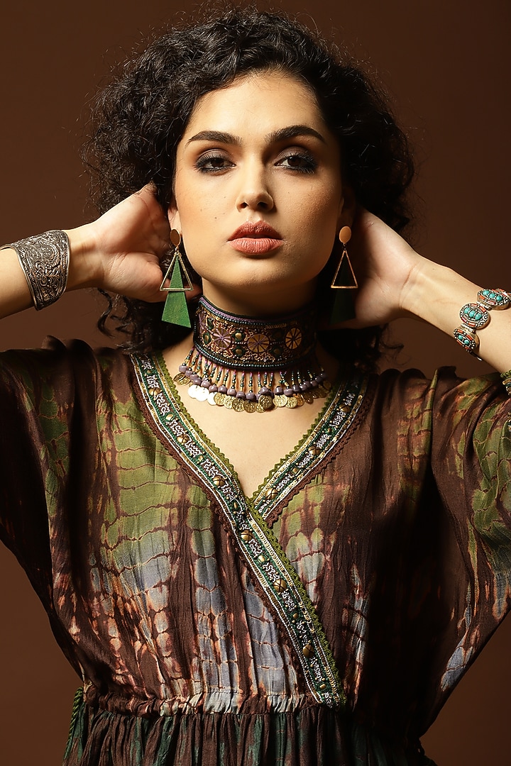 Golden Habutai Silk Handcrafted Choker Necklace by Capisvirleo at Pernia's Pop Up Shop