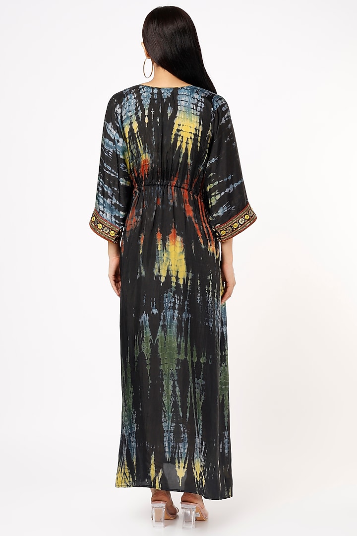 Black Embroidered Kaftan by Capisvirleo at Pernia's Pop Up Shop