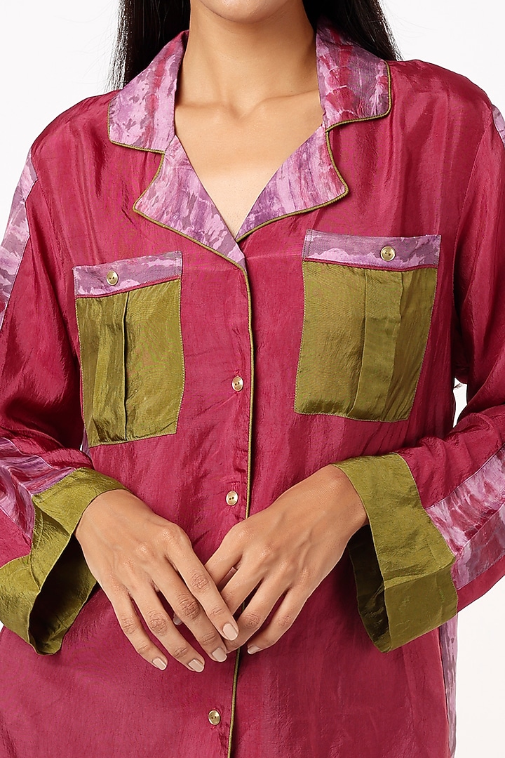 Blush Pink Habutai Silk Shirt by Capisvirleo at Pernia's Pop Up Shop