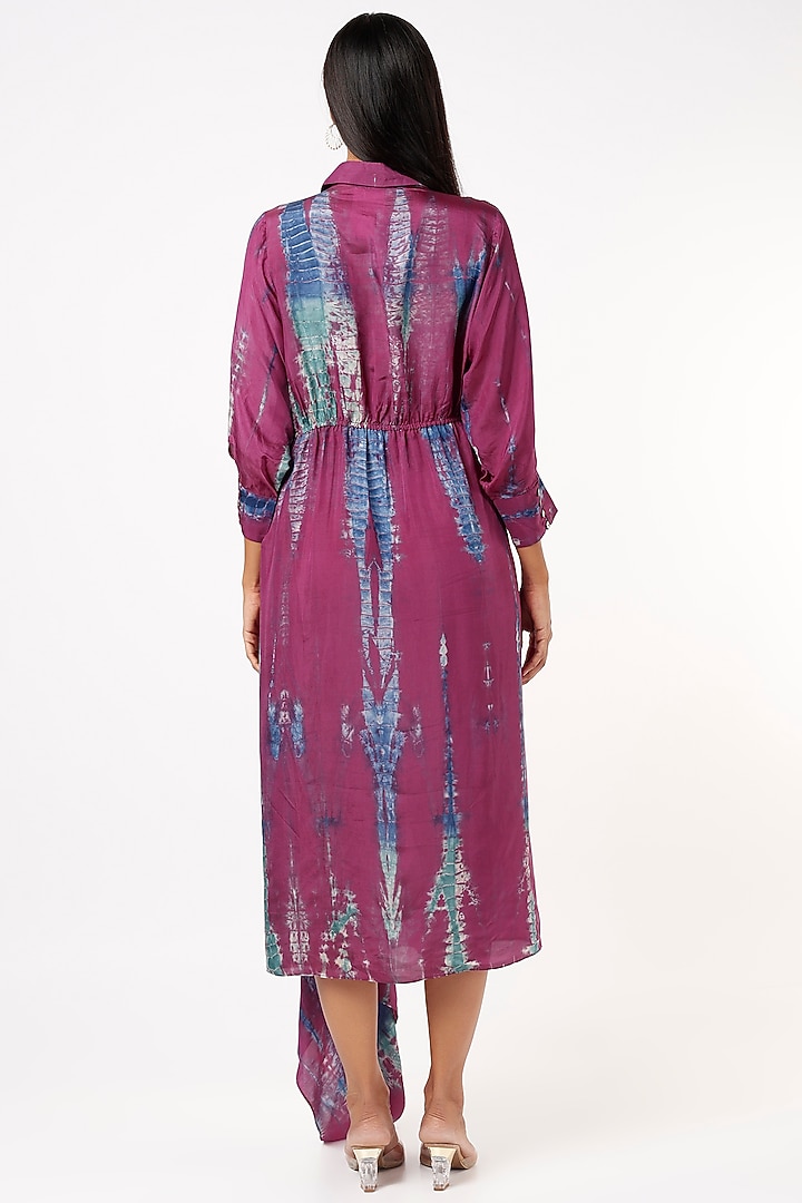 Purple Tie-Dyed Asymmetrical Vacation Dress by Capisvirleo at Pernia's Pop Up Shop