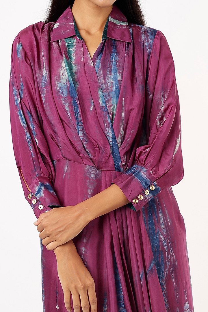 Purple Tie-Dyed Asymmetrical Vacation Dress by Capisvirleo at Pernia's Pop Up Shop