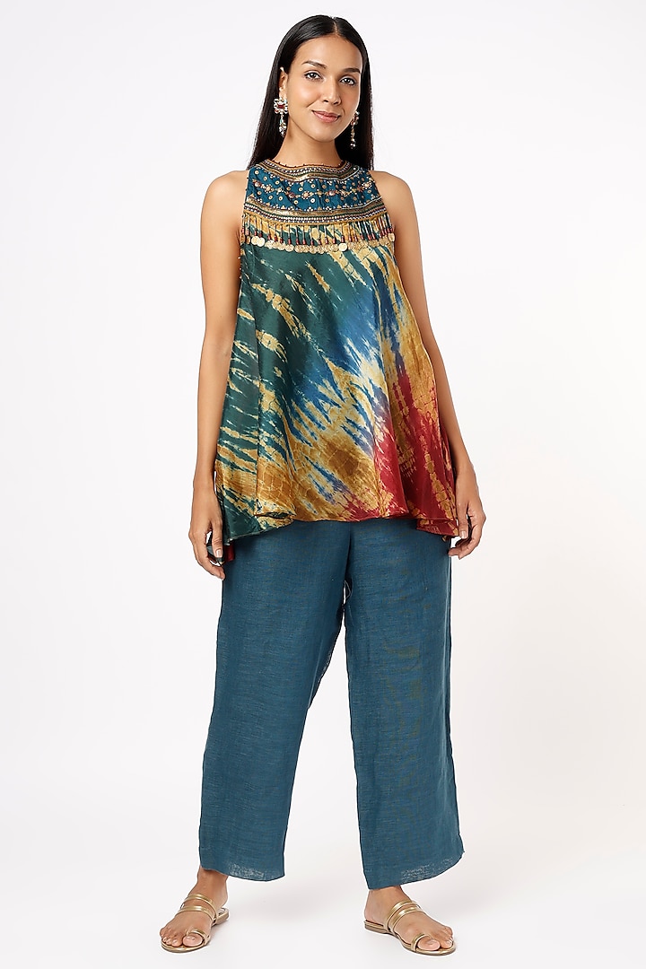 Multi-Colored Tie-Dyed Top by Capisvirleo