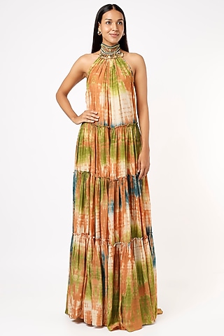 Orange Tie-Dyed Dress by Capisvirleo
