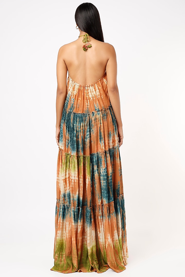 Orange Tie-Dyed Cocktail Dress by Capisvirleo at Pernia's Pop Up Shop