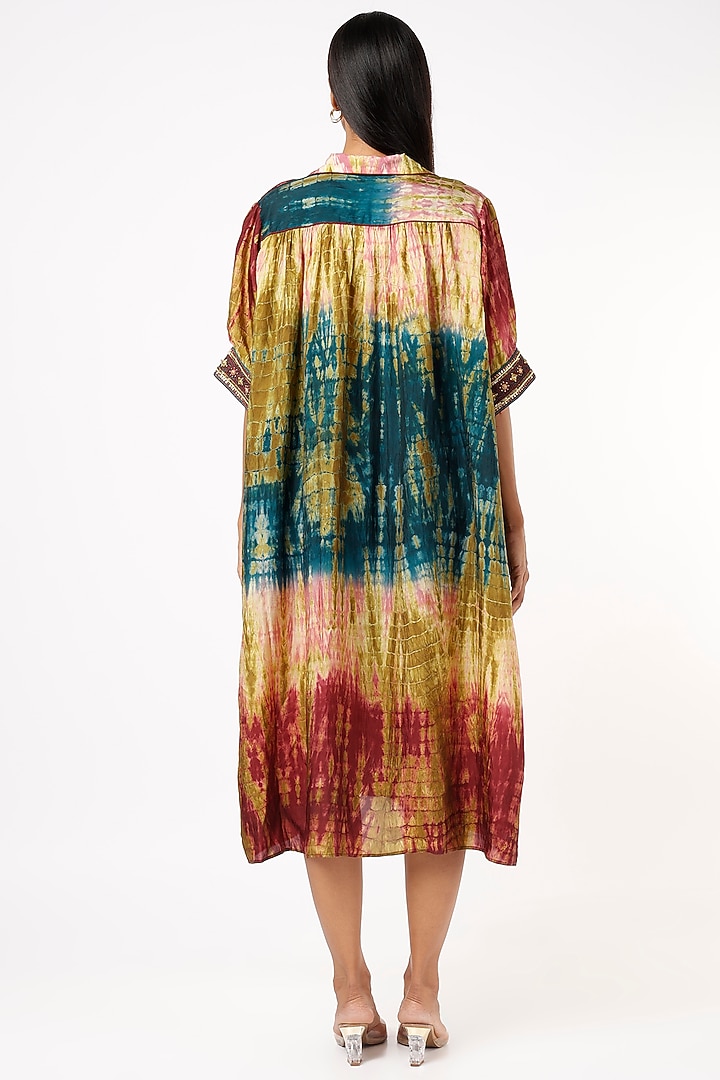 Mustard Habutai Silk Coat Collar Cocktail Dress by Capisvirleo at Pernia's Pop Up Shop