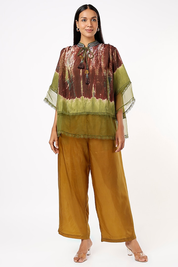 Multi-Coloured Habutai Silk & Organza Tunic by Capisvirleo