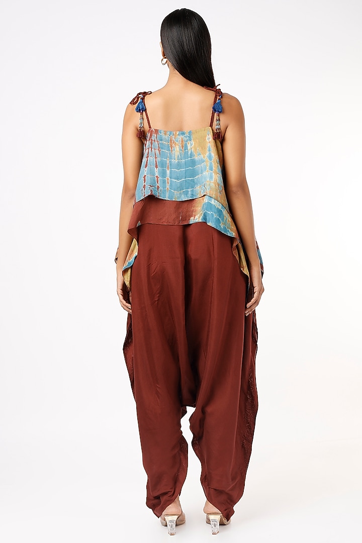 Maroon Cotton Silk Printed Jumpsuit by Capisvirleo at Pernia's Pop Up Shop
