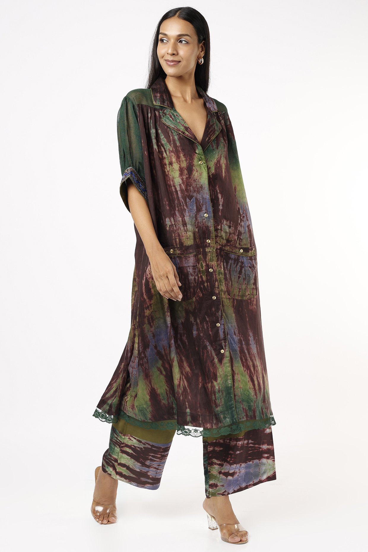 Multi-Coloured Habutai Silk Tunic Set by Capisvirleo at Pernia's Pop Up Shop
