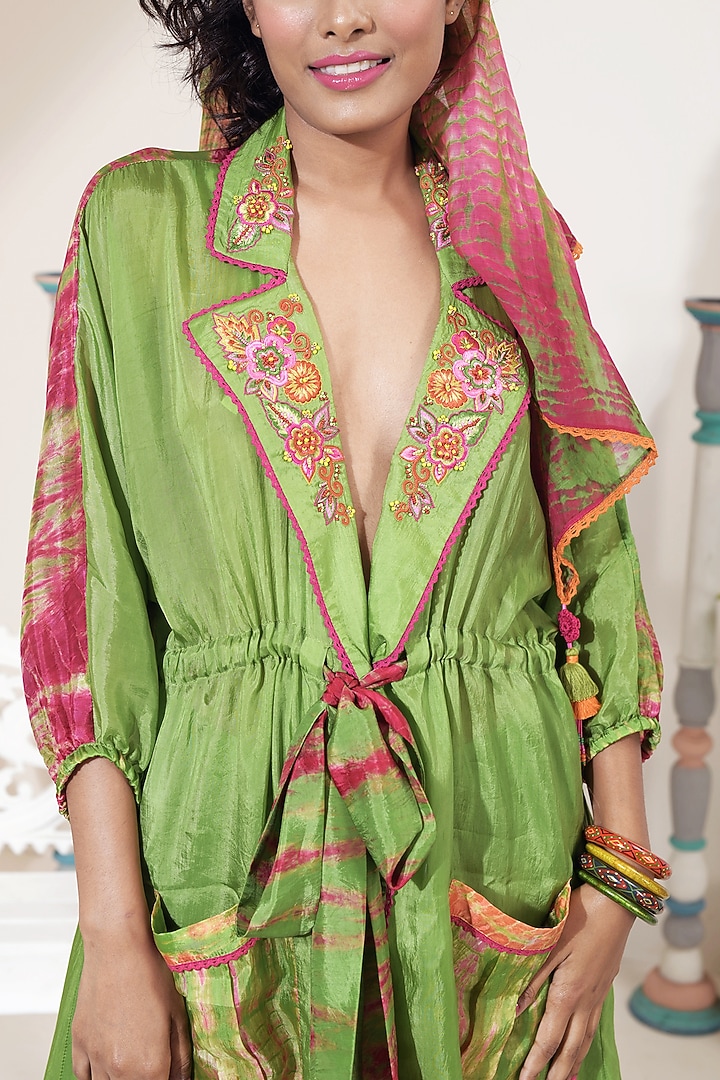 Green Tie-Dye Jacket Set by Capisvirleo at Pernia's Pop Up Shop