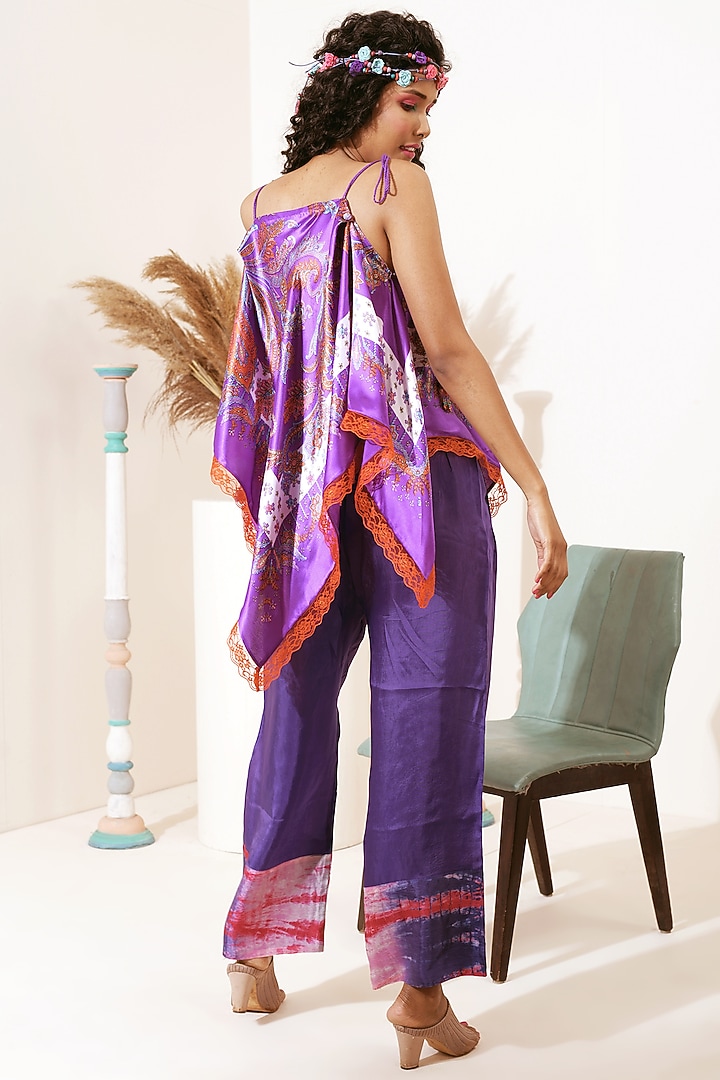 Purple Printed Cowl Top by Capisvirleo at Pernia's Pop Up Shop