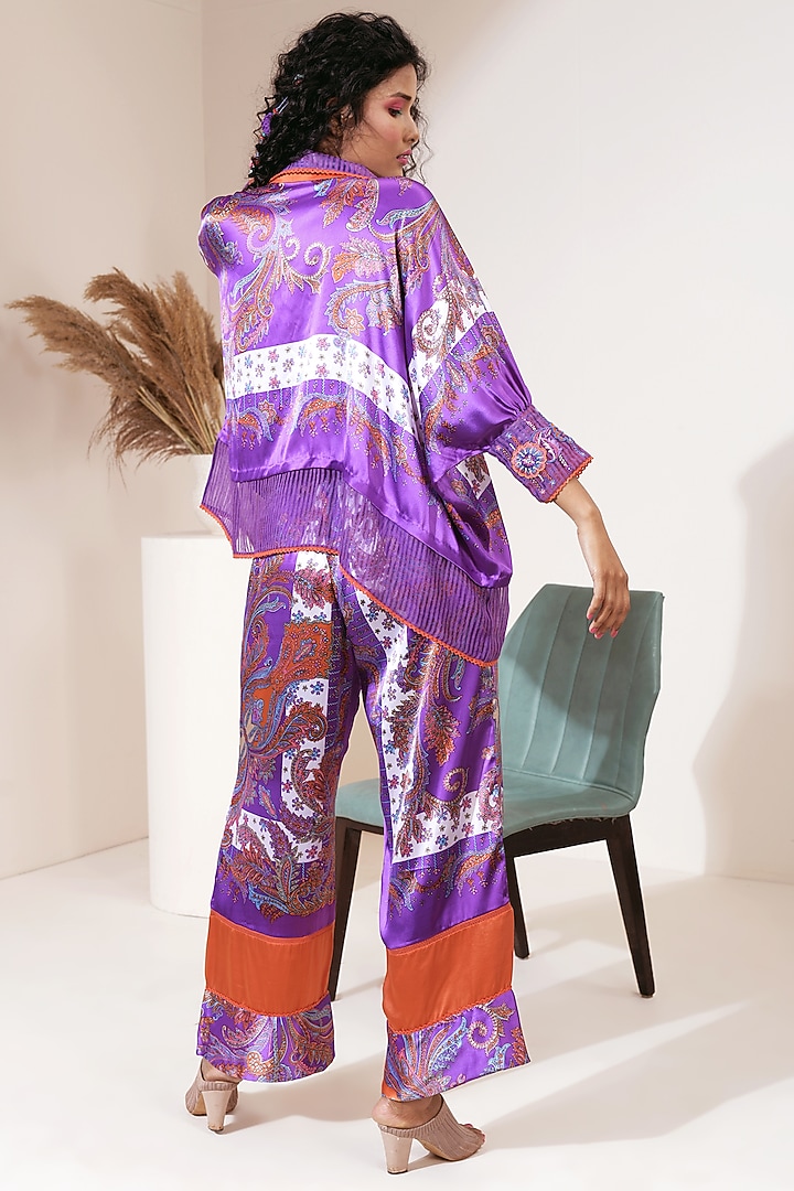 Purple Printed Pants by Capisvirleo at Pernia's Pop Up Shop