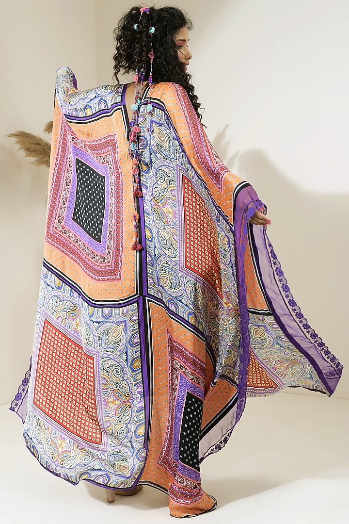 Purple & Orange Printed Kaftan by Capisvirleo at Pernia's Pop Up Shop