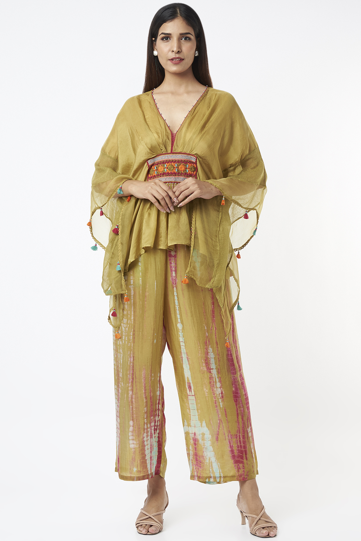 Olive Tie-Dyed Pant Set by Capisvirleo at Pernia's Pop Up Shop