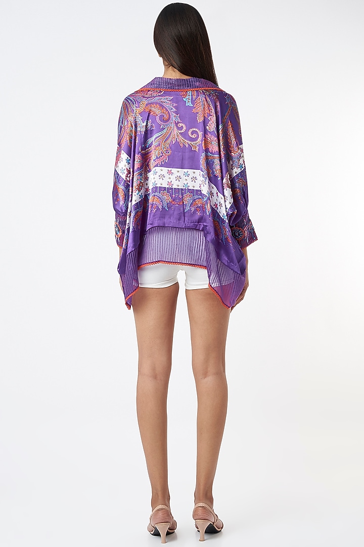 Purple Printed Kaftan Top by Capisvirleo at Pernia's Pop Up Shop