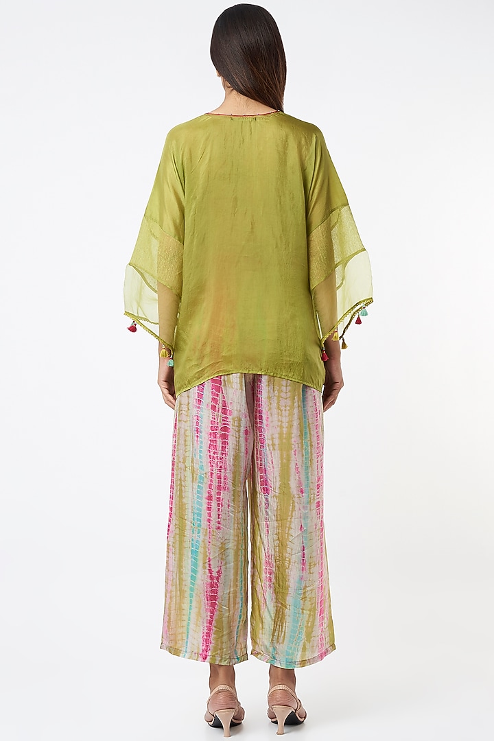 Olive Green Tie-Dyed Pant Set by Capisvirleo at Pernia's Pop Up Shop