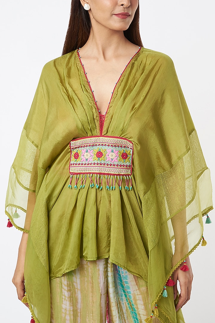 Olive Green Tie-Dyed Pant Set by Capisvirleo at Pernia's Pop Up Shop