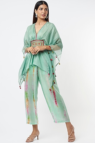 Mint Tie-Dyed Pant Set by Capisvirleo