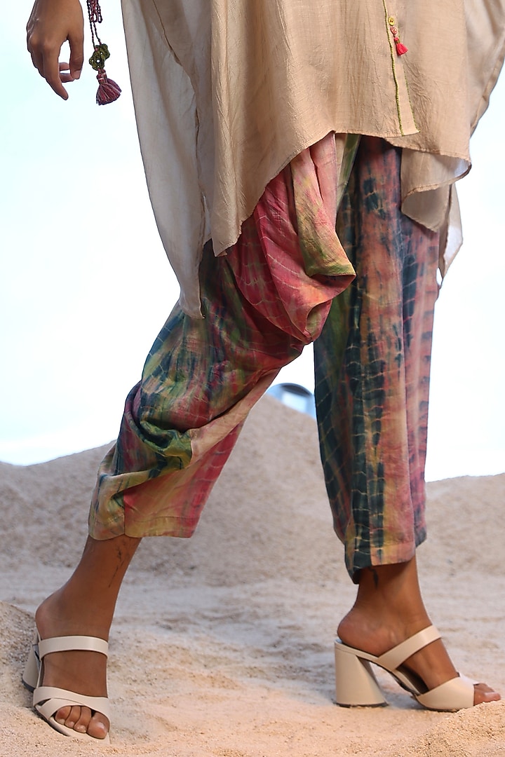 Ecru Cotton Silk Embroidered Co-Ord Set by Capisvirleo at Pernia's Pop Up Shop