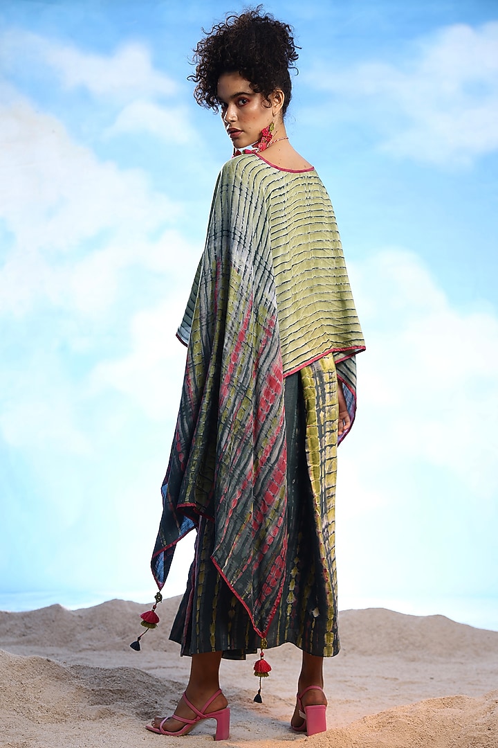 Multi-Colored Cotton Silk Cape Set by Capisvirleo at Pernia's Pop Up Shop
