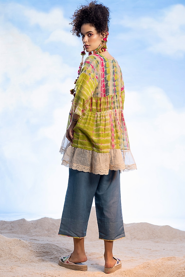 Ecru Cotton & Jute Gathered Top by Capisvirleo at Pernia's Pop Up Shop