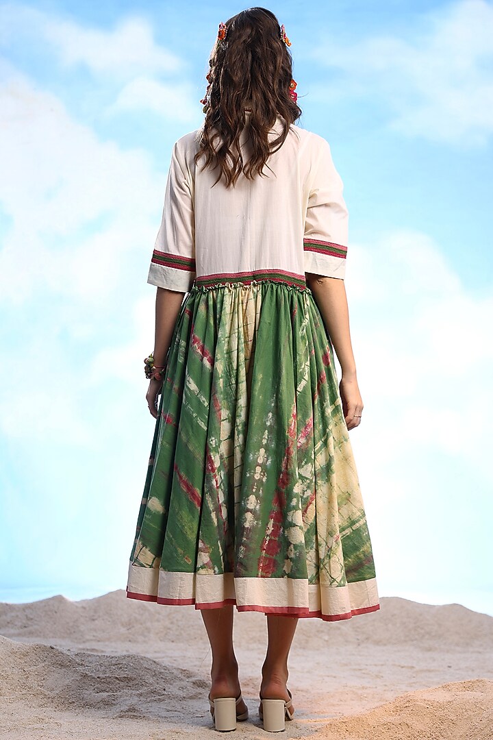 Green Cotton Gathered Tunic Set by Capisvirleo at Pernia's Pop Up Shop