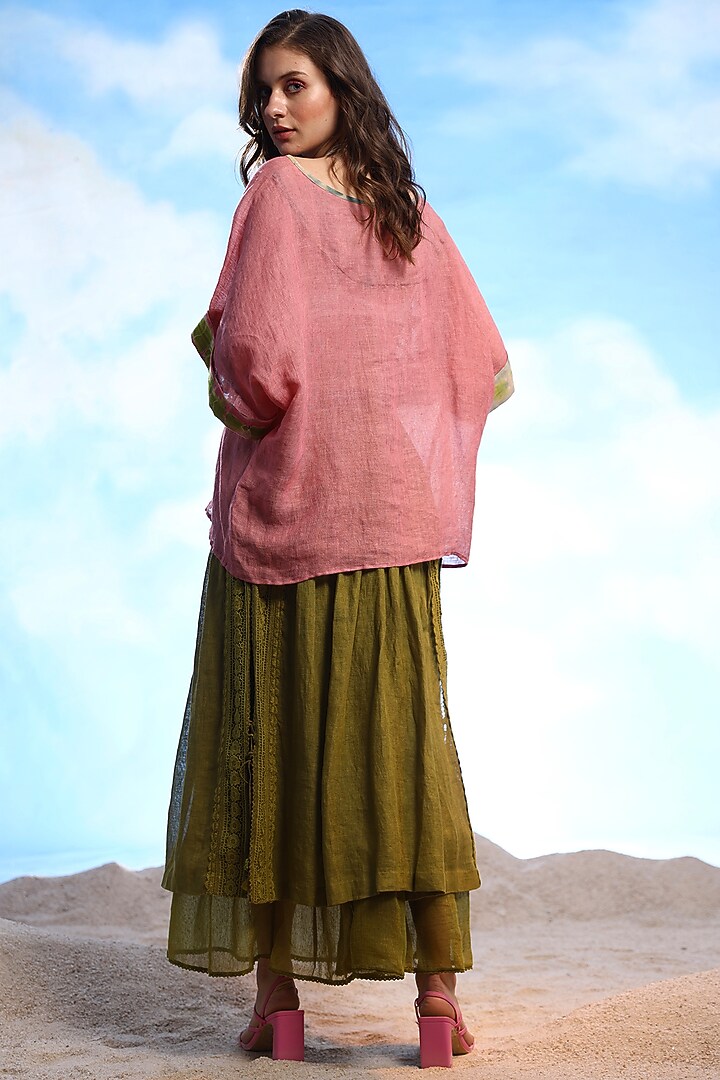 Vintage Pink Linen Embroidered Top by Capisvirleo at Pernia's Pop Up Shop