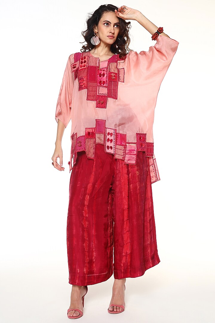 Powder Pink & Raspberry Pink Habutai Silk Co-Ord Set by Capisvirleo at Pernia's Pop Up Shop