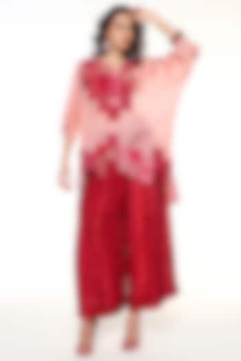 Powder Pink Habutai Silk Embellished Kaftan Shirt by Capisvirleo at Pernia's Pop Up Shop