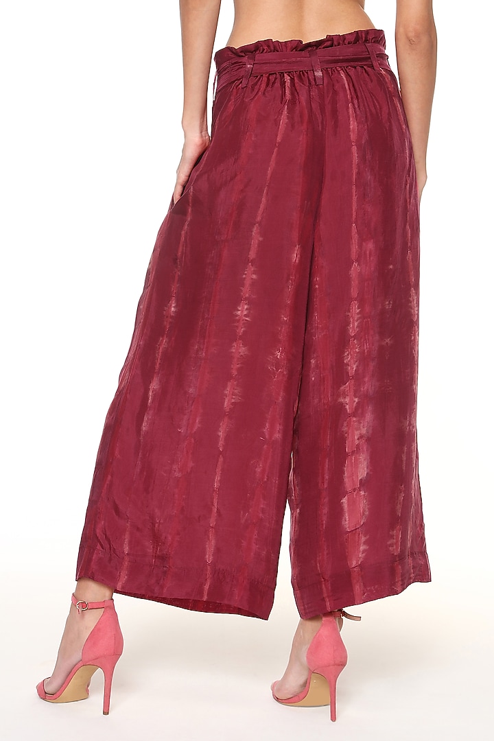 Raspberry Pink Habutai Silk Wide-Leg Pants by Capisvirleo at Pernia's Pop Up Shop