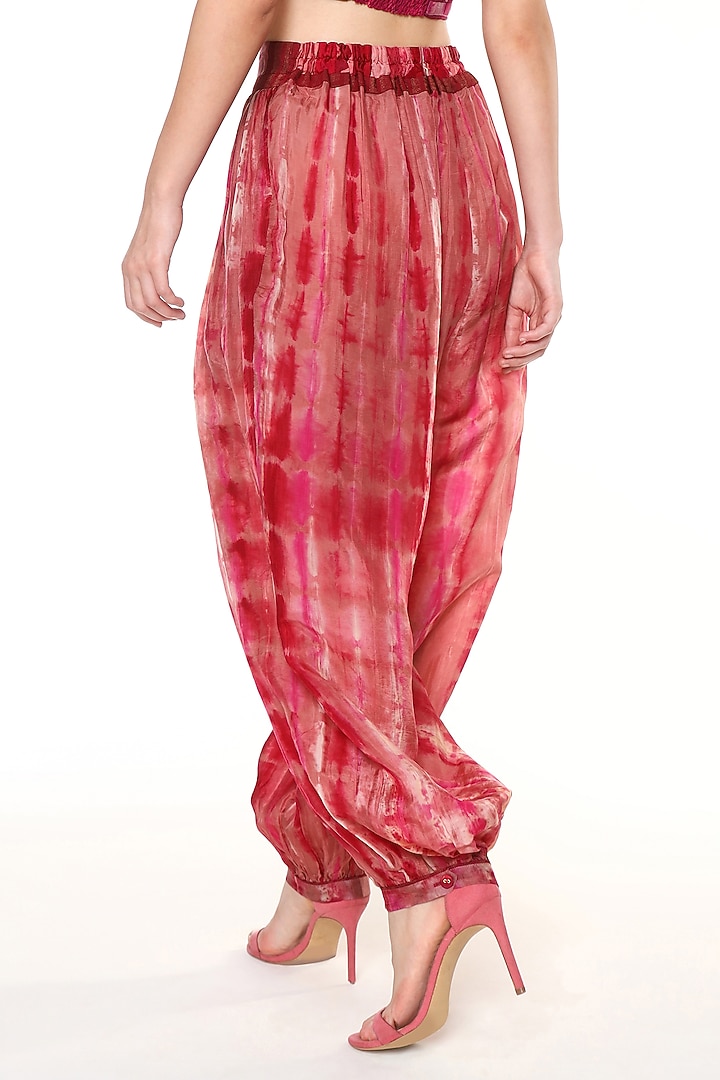 Hibiscus Pink Habutai Silk Gathered Balloon Pants by Capisvirleo at Pernia's Pop Up Shop