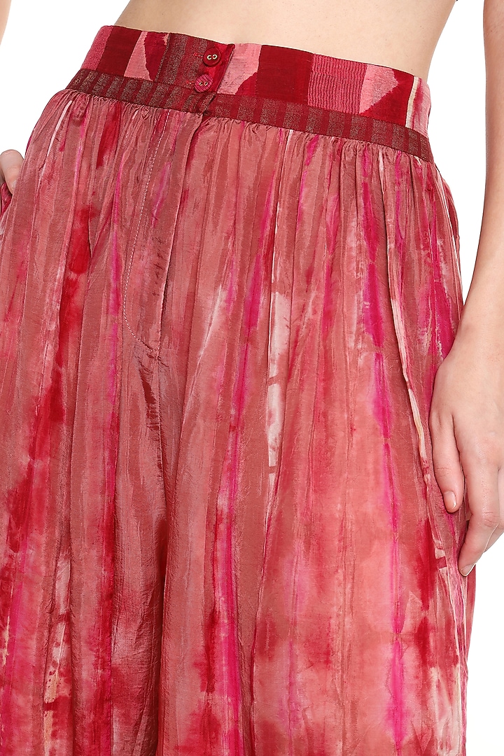 Hibiscus Pink Habutai Silk Gathered Balloon Pants by Capisvirleo at Pernia's Pop Up Shop