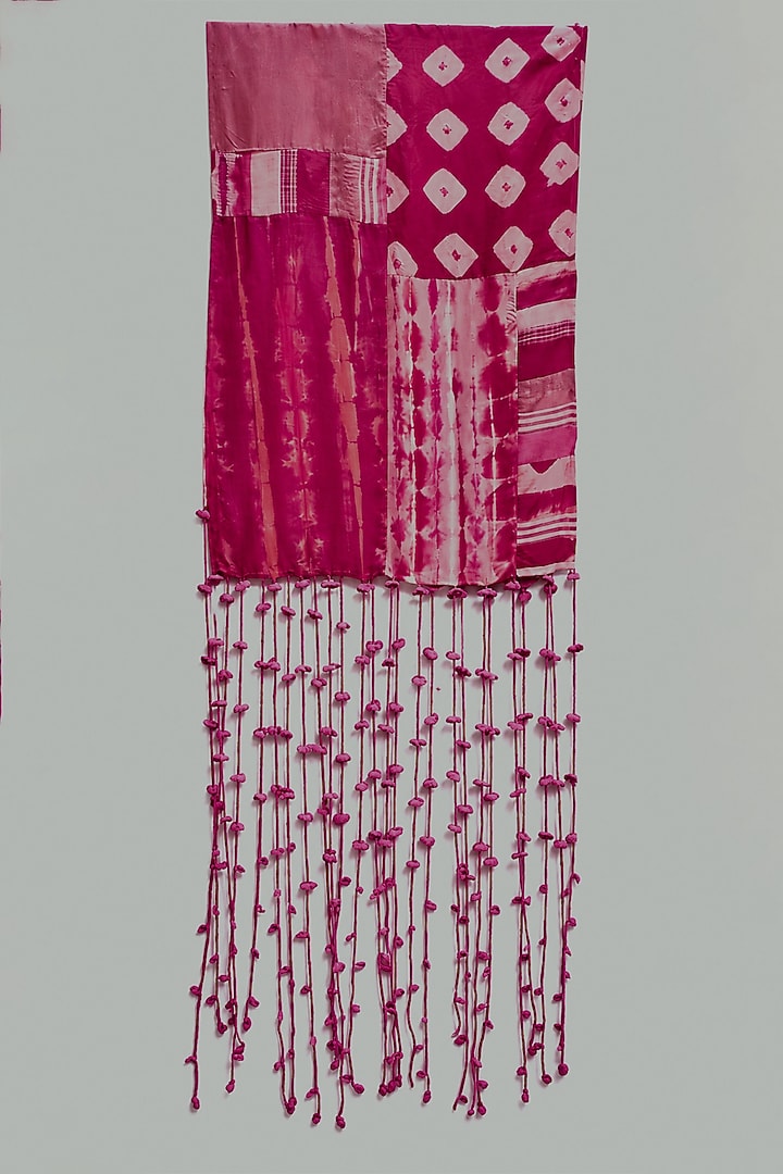Ruby Pink Habutai Silk Block Printed Stole by Capisvirleo at Pernia's Pop Up Shop