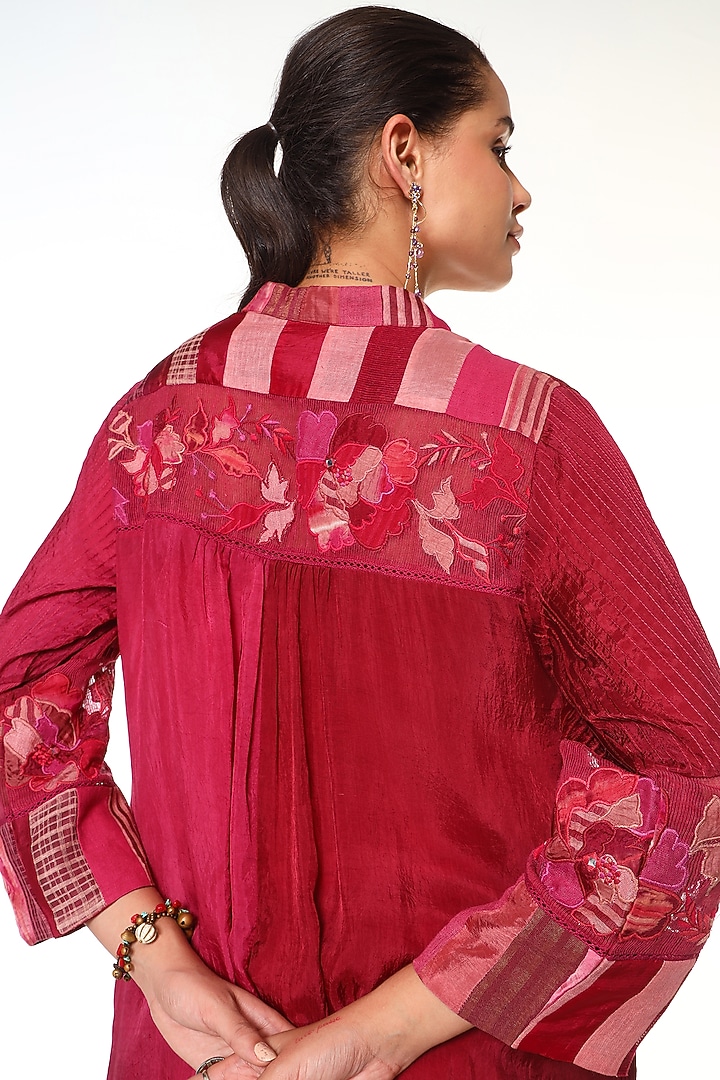 Raspberry Pink Habutai Silk Tunic Set by Capisvirleo at Pernia's Pop Up Shop