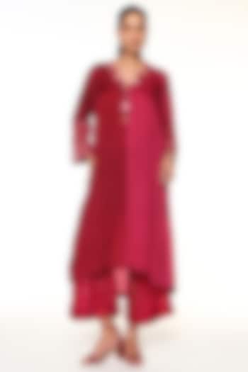 Raspberry Pink Habutai Silk Tunic by Capisvirleo at Pernia's Pop Up Shop